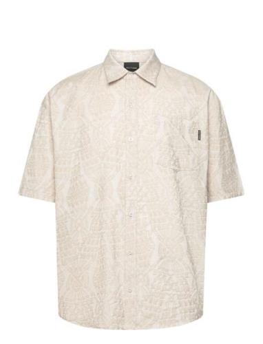 Zuri Macrame Jacquard Relaxed Ss Shirt Designers Shirts Short-sleeved ...