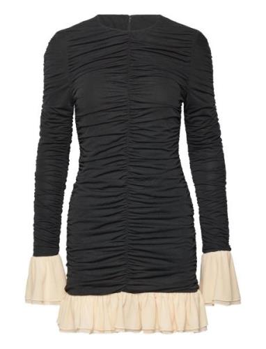 Mini Ruched Ls Dress Designers Short Dress Black ROTATE Birger Christe...