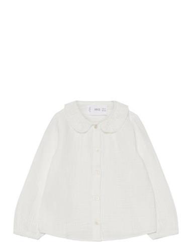 Cheesecloth Cotton Blouse Tops Blouses & Tunics White Mango