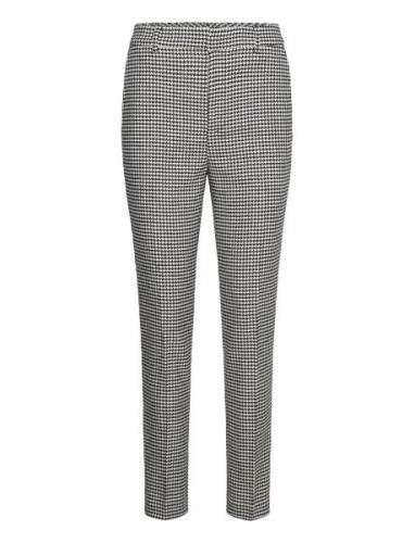Houndstooth Twill Cropped Pant Bottoms Trousers Slim Fit Trousers Blac...