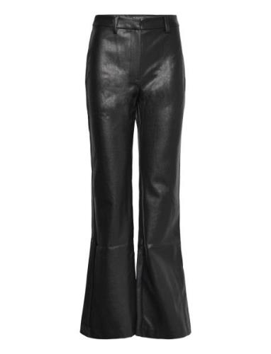 Halifax Pu Flare Pant Bottoms Trousers Leather Leggings-Bukser Black B...