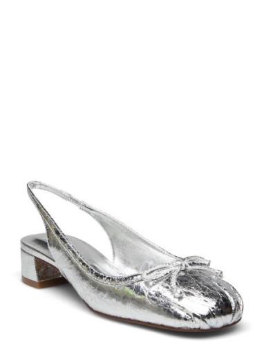 Slingback Ballet Flats Shoes Heels Pumps Sling Backs Silver Mango