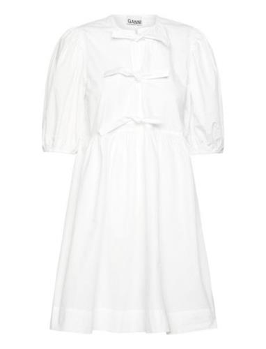 Cotton Poplin Designers Short Dress White Ganni