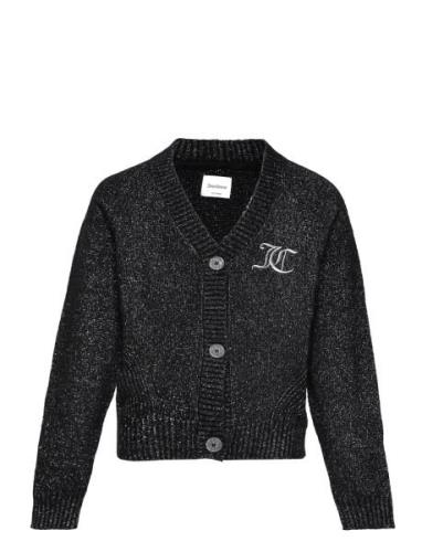 Fluffy Knit Metallic Cardigan Tops Knitwear Cardigans Black Juicy Cout...