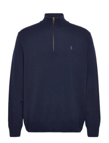 Wool Quarter-Zip Sweater Tops Knitwear Half Zip Jumpers Navy Polo Ralp...