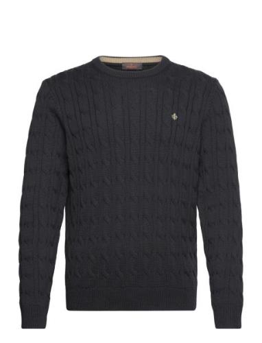 Ethan Cable Ck Designers Knitwear Round Necks Navy Morris