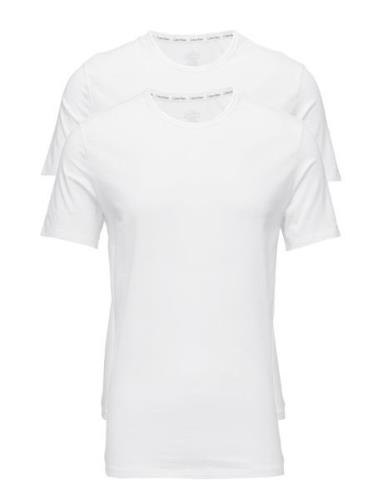 2P S/S Crew Neck Tops T-Kortærmet Skjorte White Calvin Klein
