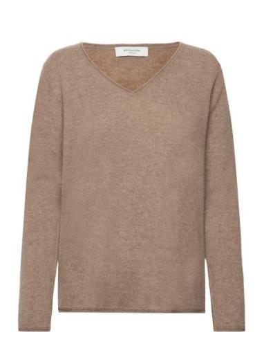 Cashmere V-Neck Tops Knitwear Jumpers Brown Rosemunde