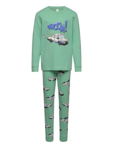 Pajama Cars Dinos Pyjamassæt Green Lindex