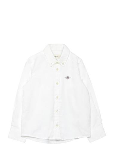Shield Oxford Bd Shirt Tops Shirts Long-sleeved Shirts White GANT