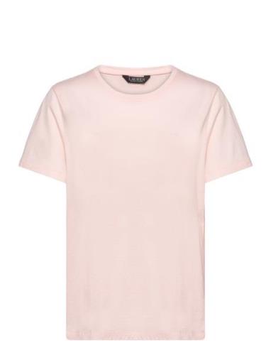 Cotton Jersey Tee Tops T-shirts & Tops Short-sleeved Pink Lauren Ralph...