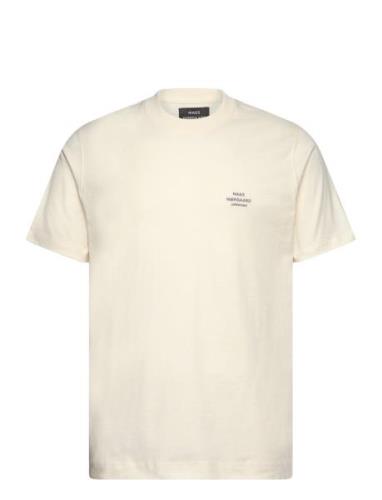 Cotton Jersey Frode Emb Logo Tee Tops T-Kortærmet Skjorte Cream Mads N...
