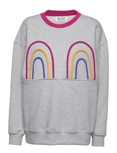 Mickey Rainbow Sweater Tops Sweatshirts & Hoodies Sweatshirts Grey R/H...