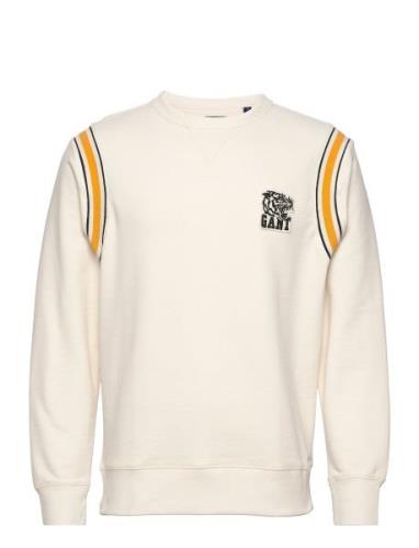 D2. Tiger Badge C-Neck Sweat Tops Sweatshirts & Hoodies Sweatshirts Cr...