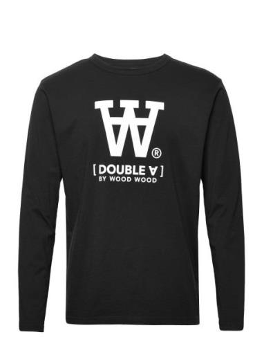 Mel Aa Long Sleeve Tops T-Langærmet Skjorte Black Double A By Wood Woo...
