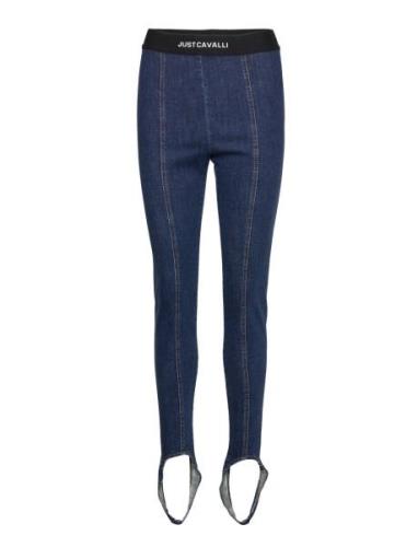Pants Bottoms Trousers Leather Leggings-Bukser Blue Just Cavalli