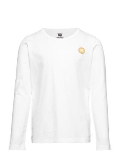 Kim Kids Long Sleeve Tops T-shirts Long-sleeved T-Skjorte White Wood W...