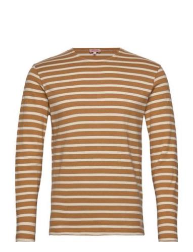 Striped Breton Shirt Héritage Tops T-Langærmet Skjorte Brown Armor Lux