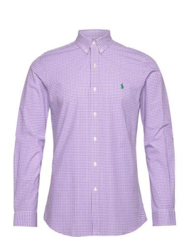 50/1 Bistrch Poplin-Slbdppcs Tops Shirts Casual Purple Polo Ralph Laur...