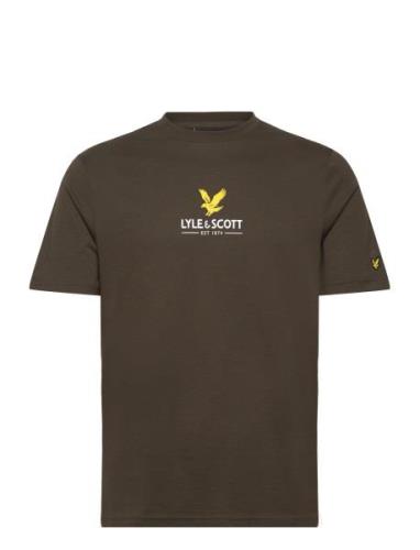 Eagle Logo T-Shirt Tops T-Kortærmet Skjorte Khaki Green Lyle & Scott
