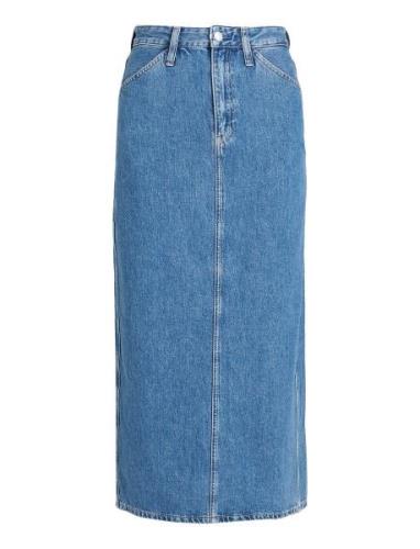Trouser Pocket Maxi Skirt Lang Nederdel Blue Calvin Klein Jeans