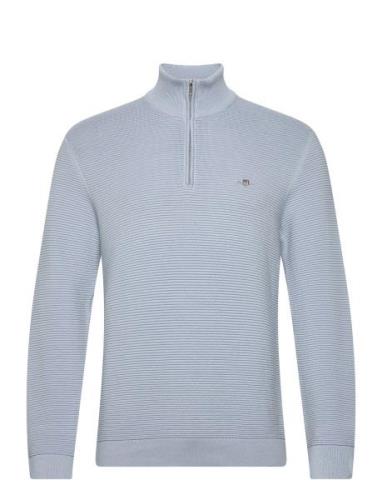 Textured Cotton H-Zip Tops Knitwear Half Zip Jumpers GANT