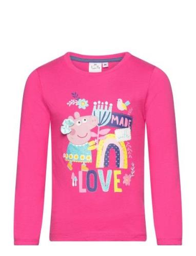 Tshirt Tops T-shirts Long-sleeved T-Skjorte Pink Gurli Gris