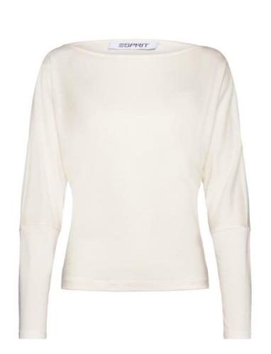 T-Shirts Tops T-shirts & Tops Long-sleeved White Esprit Casual