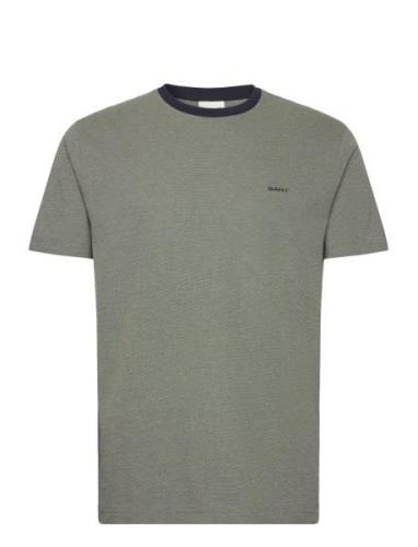 4-Col Oxford Regular Ss T-Shirt Tops T-Kortærmet Skjorte Green GANT