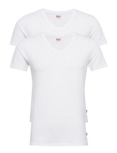 Levis Men V-Neck 2P Tops T-Kortærmet Skjorte White Levi´s