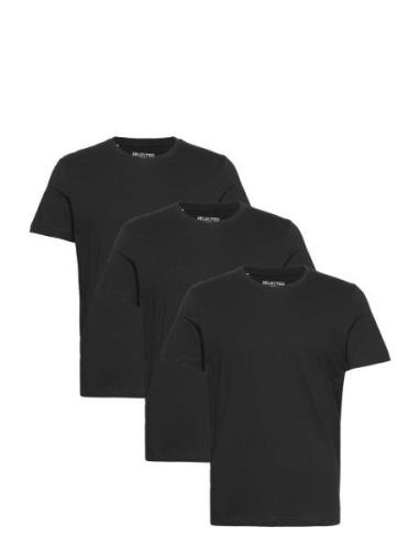 Slhaxel Ss O-Neck Tee 3 Pack Noos Tops T-Kortærmet Skjorte Black Selec...