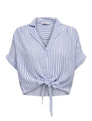 Onlpaula Life S/S Tie Shirt Wvn Noos Tops Blouses Short-sleeved Blue O...