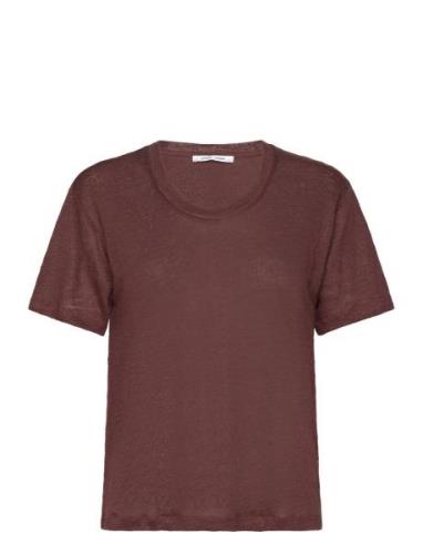 Sakayla T-Shirt 15202 Tops T-shirts & Tops Short-sleeved Brown Samsøe ...