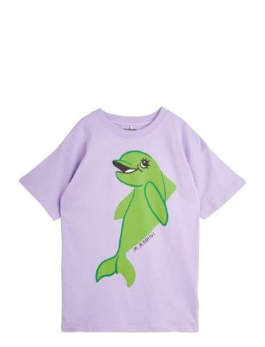 Dolphin Sp Ss Dress Tops T-Kortærmet Skjorte Purple Mini Rodini
