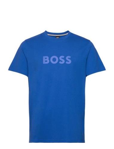 T-Shirt Rn Tops T-Kortærmet Skjorte Blue BOSS