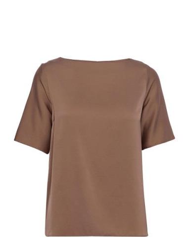 Yoli Blouse Tops Blouses Short-sleeved Beige Ahlvar Gallery