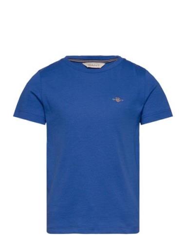 Shield Ss T-Shirt Tops T-Kortærmet Skjorte Blue GANT