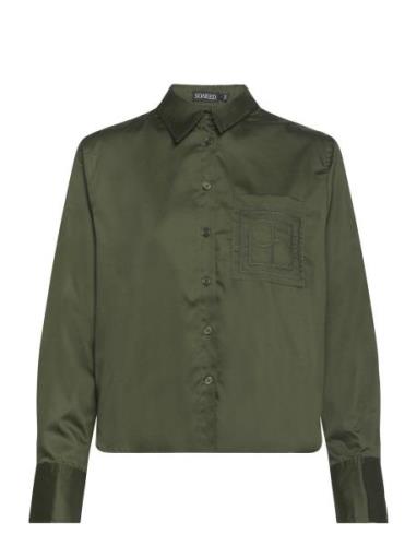 Sladriana Shirt Ls Tops Shirts Long-sleeved Green Soaked In Luxury