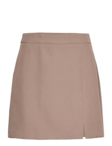 Onlelly Life Slit Skirt Tlr Kort Nederdel Brown ONLY