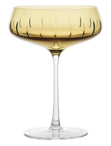 Champagne Coupe Single Cut Home Tableware Glass Champagne Glass Orange...