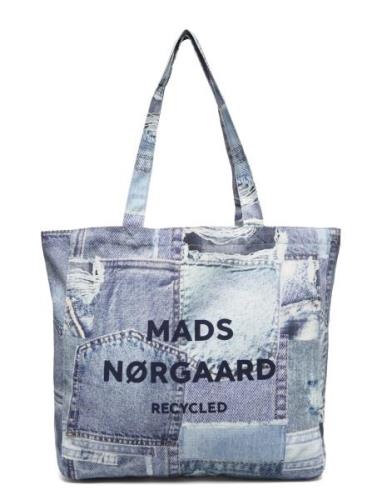 Recycled Boutique Athene Aop Bag Shopper Taske Blue Mads Nørgaard