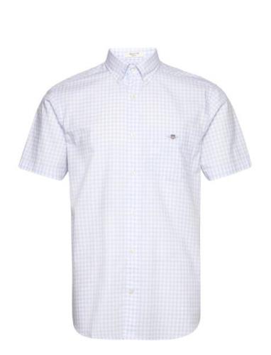 Reg Poplin Gingham Ss Shirt Tops Shirts Short-sleeved Blue GANT