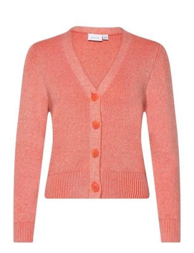 Viril Multi Short L/S Knit Cardigan-Noos Tops Knitwear Cardigans Pink ...