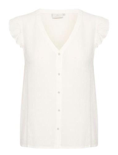 Karonna Sleeveless Shirt Tops T-shirts & Tops Sleeveless White Kaffe