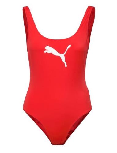 Puma Swim Women Swimsuit 1P Sport Swimsuits Red Puma Swim