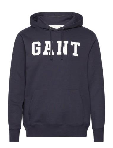 Gant Logo Sweat Hoodie Tops Sweatshirts & Hoodies Hoodies Navy GANT