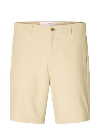 Slhregular-Karl Seersucker Shorts Bottoms Shorts Casual Cream Selected...
