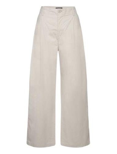 Trouser Evelyn Bottoms Trousers Wide Leg Beige Lindex