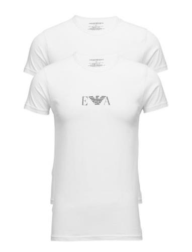 Mens Knit 2Pack T-Sh Tops T-Kortærmet Skjorte White Emporio Armani