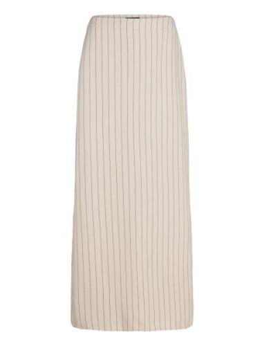 Skirt Hilda Lang Nederdel Beige Lindex